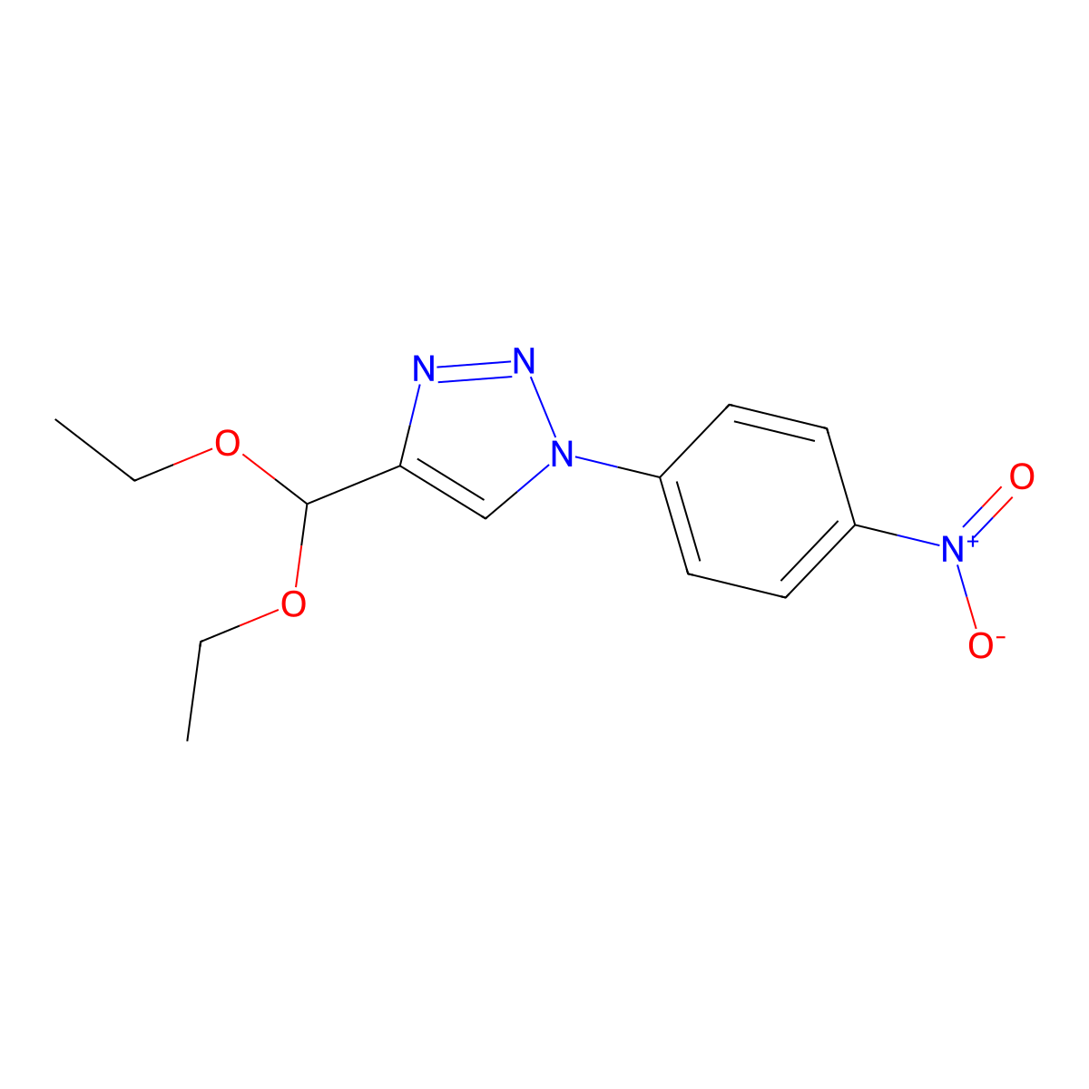 4-(diethoxymethyl)-1-(4-nitrophenyl)-1H-1,2,3-triazole molecular structure, CAS 1012081-58-1