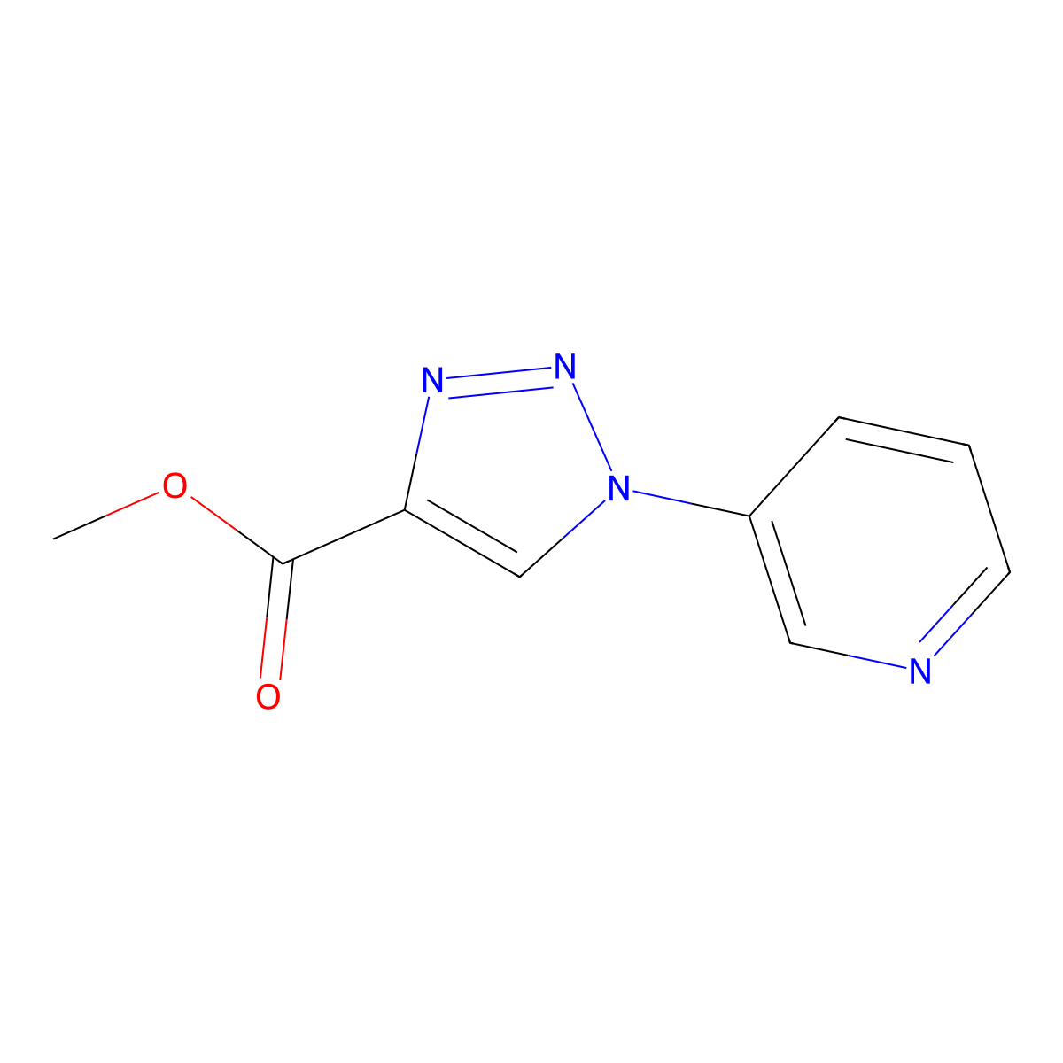 methyl 1-(pyridin-3-yl)-1H-1,2,3-triazole-4-carboxylate molecular structure, CAS 1012081-63-8