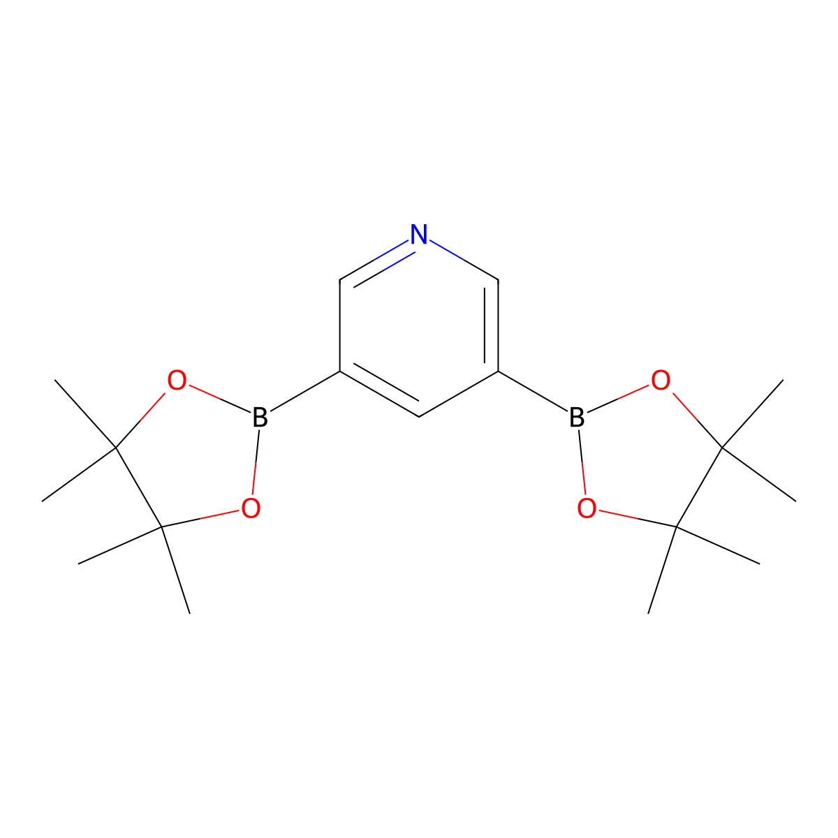 3,5-Bis(4,4,5,5-tetramethyl-1,3,2-dioxaborolan-2-yl)pyridine molecular structure, CAS 1012085-50-5