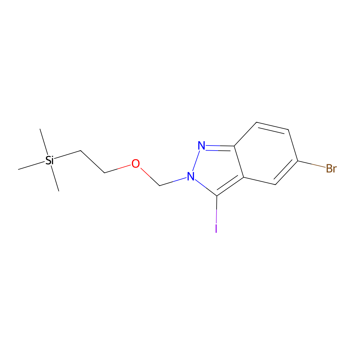 2H-Indazole, 5-bromo-3-iodo-2-[[2-(trimethylsilyl)ethoxy]methyl]- molecular structure, CAS 1012104-27-6