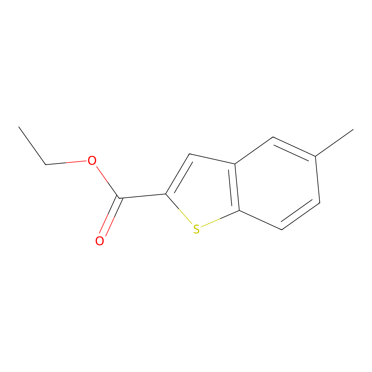 5-Methyl-benzo[b]thiophene-2-carboxylic acid ethyl ester molecular structure, CAS 101219-39-0