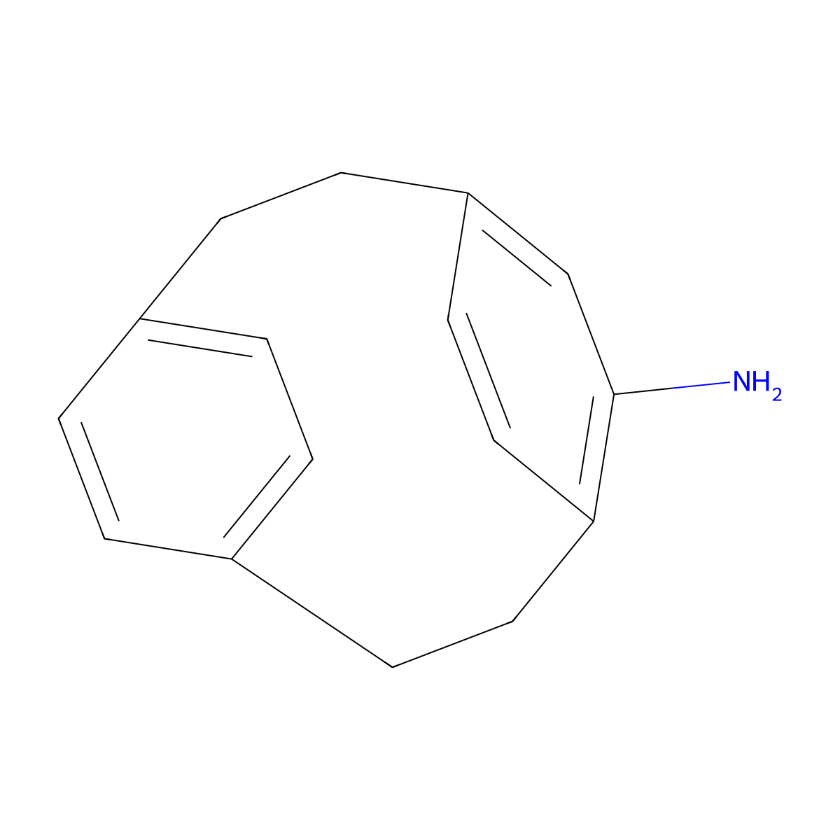 Tricyclo(8.2.2.24,7)hexadeca-4,6,10,12,13,15-hexaen-5-amine molecular structure, CAS 10122-95-9