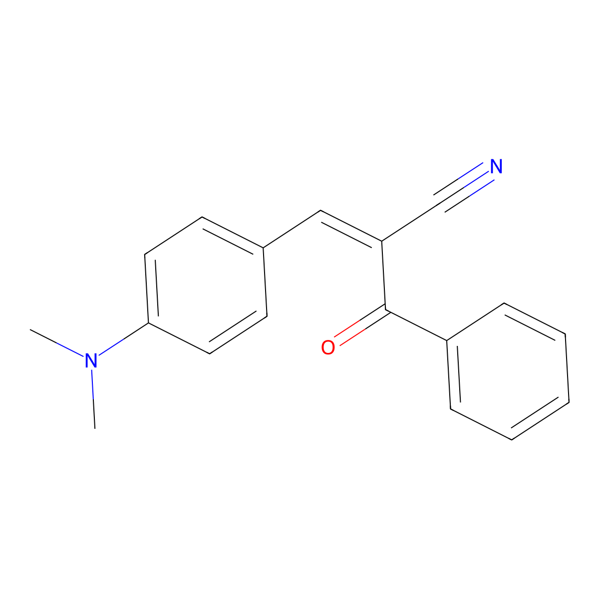 (2E)-2-[(E)-benzoyl]-3-[4-(dimethylamino)phenyl]prop-2-enenitrile molecular structure, CAS 101220-35-3