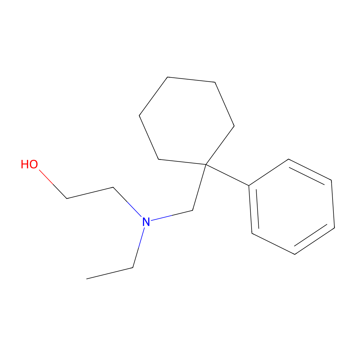 Ethanol, 2-(N-ethyl-N-(1-phenylcyclohexyl)methylamino)- molecular structure, CAS 101221-53-8