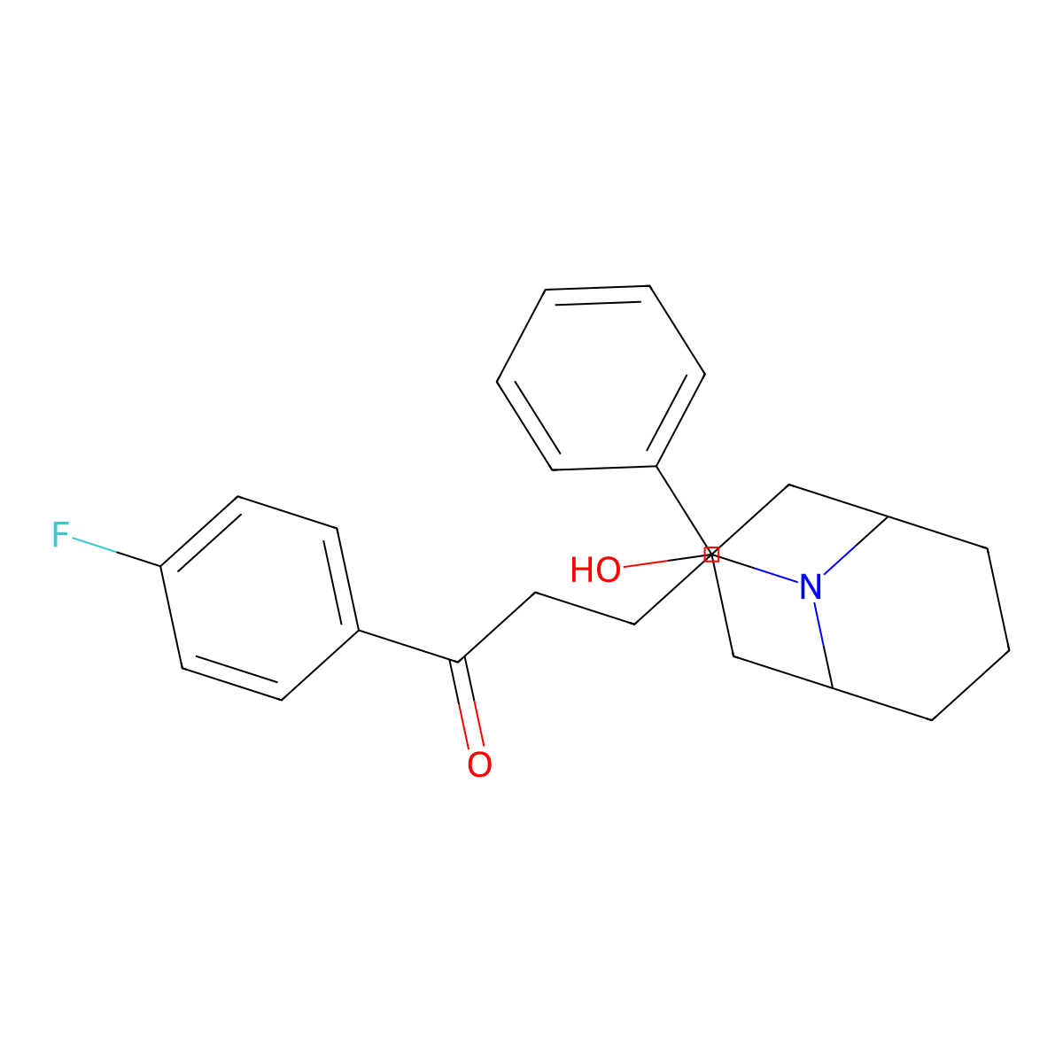 Butyrophenone, 4'-fluoro-4-(3-hydroxy-3-phenyl-9-azabicyclo(3.3.1)non-9-yl)- molecular structure, CAS 101221-59-4