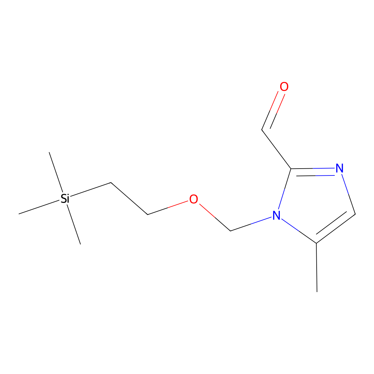 1-((2-(trimethylsilyl)ethoxy)methyl)-5-methyl-1H-imidazole-2-carbaldehyde molecular structure, CAS 101226-41-9