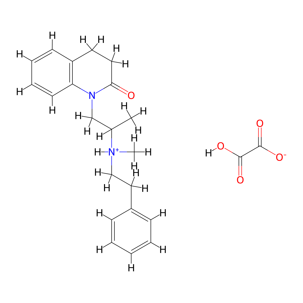 Carbostyril, 3,4-dihydro-1-(2-(methylphenethylamino)propyl)-, oxalate molecular structure, CAS 101227-66-1