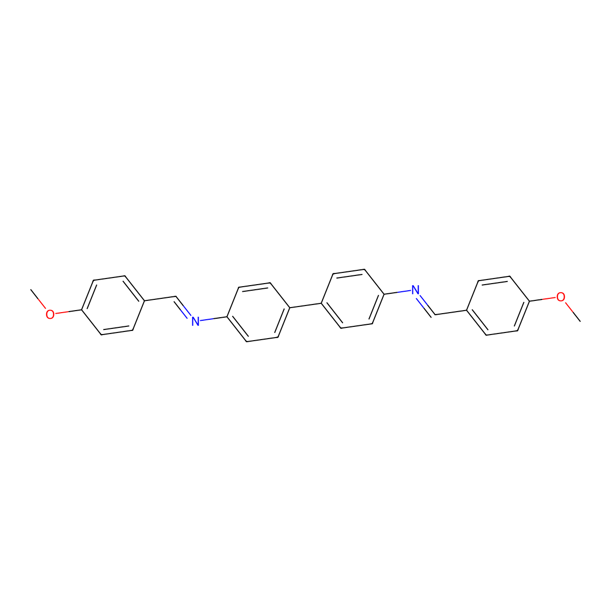 N,N'-Bis(p-methoxybenzylidene)benzidine molecular structure, CAS 10123-03-2
