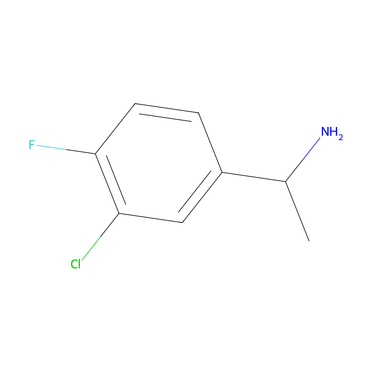 (R)-1-(3-Chloro-4-fluorophenyl)ethanamine molecular structure, CAS 1012305-33-7