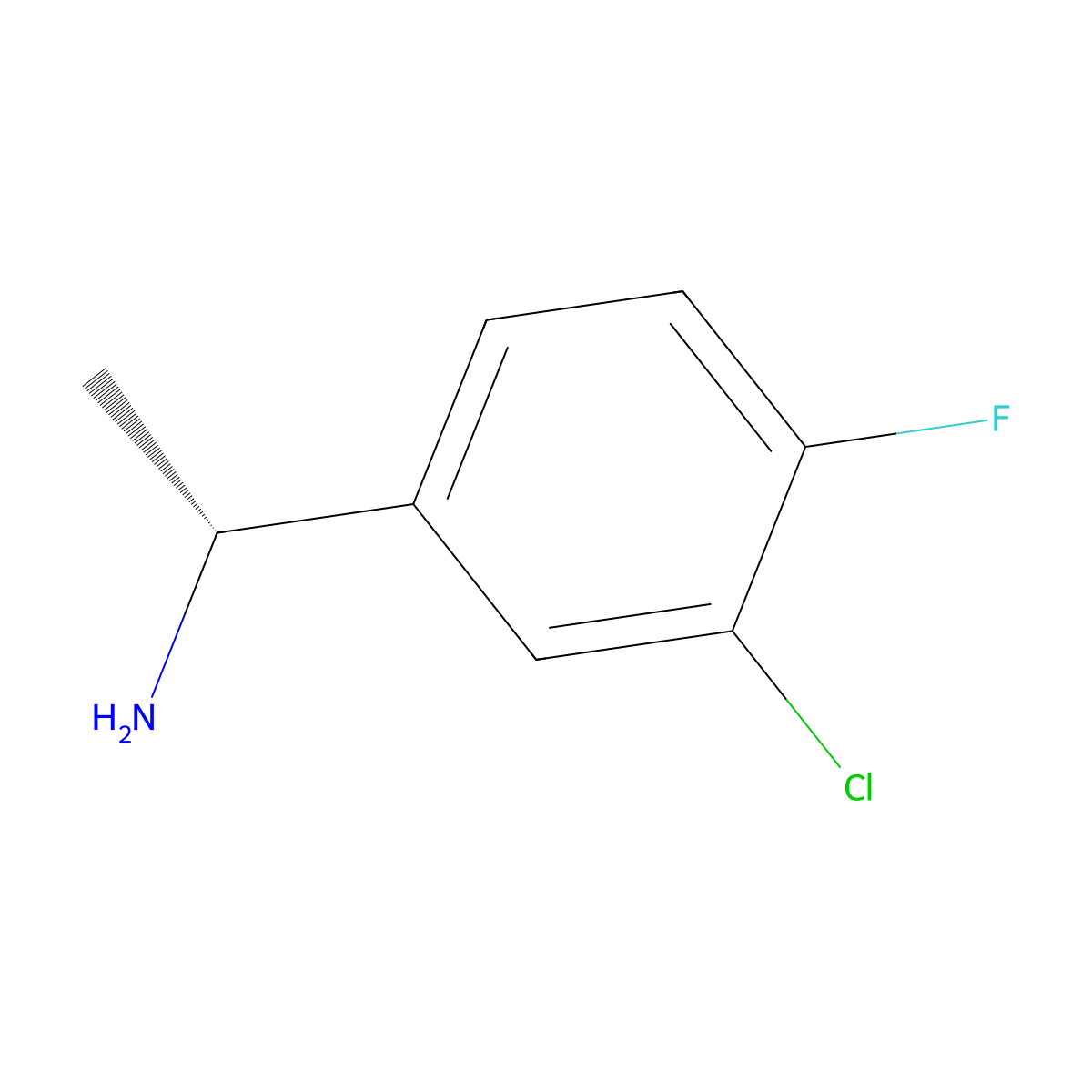 (R)-1-(3-Chloro-4-fluorophenyl)ethanamine molecular structure, CAS 1012305-33-7