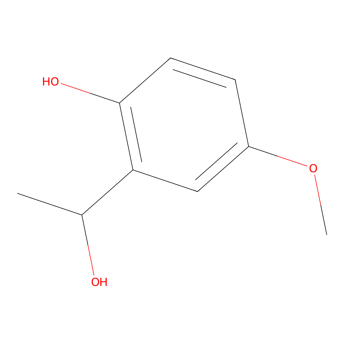 2-(1-Hydroxyethyl)-4-methoxyphenol molecular structure, CAS 101231-95-2