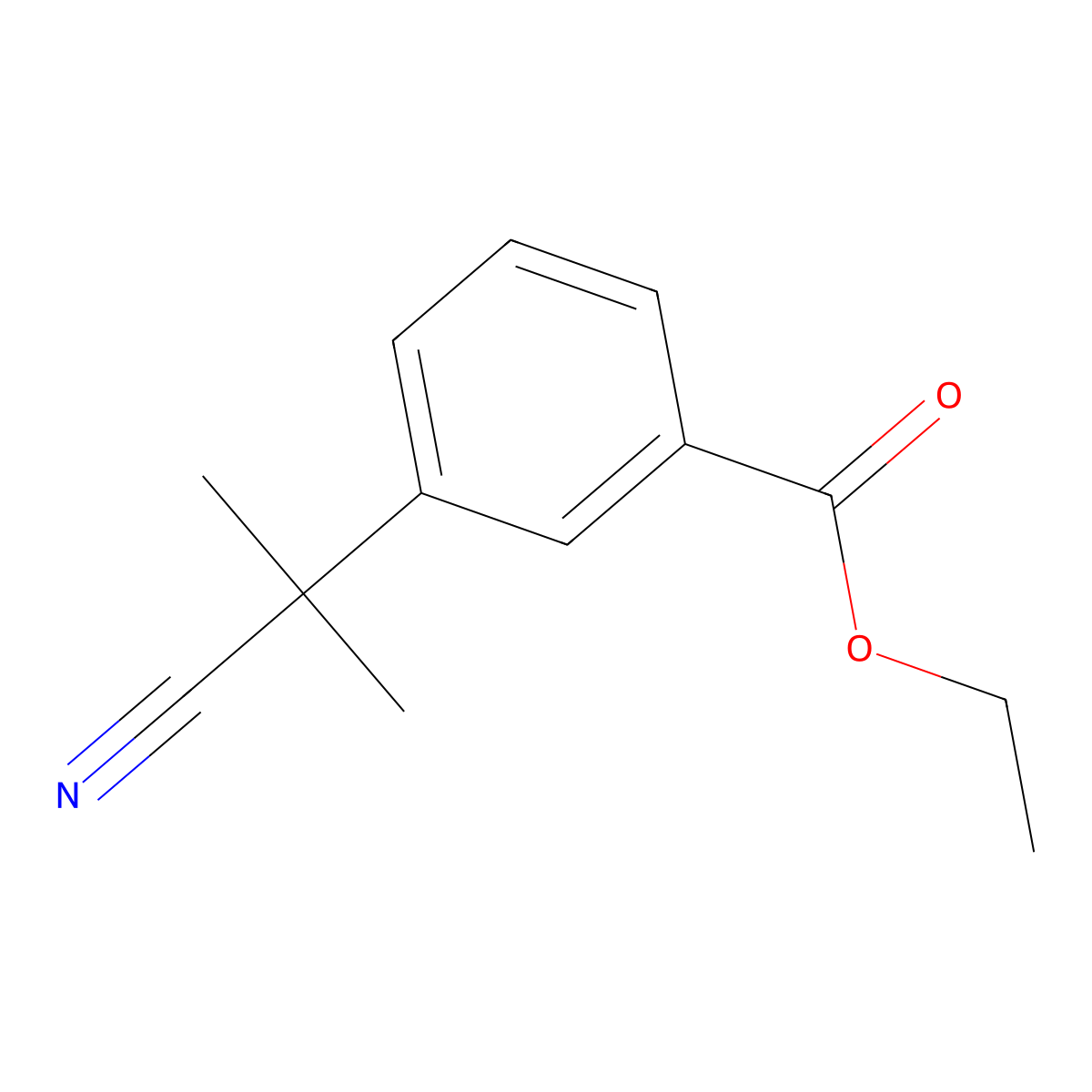 Ethyl 3-(2-cyanopropan-2-yl)benzoate molecular structure, CAS 1012342-24-3