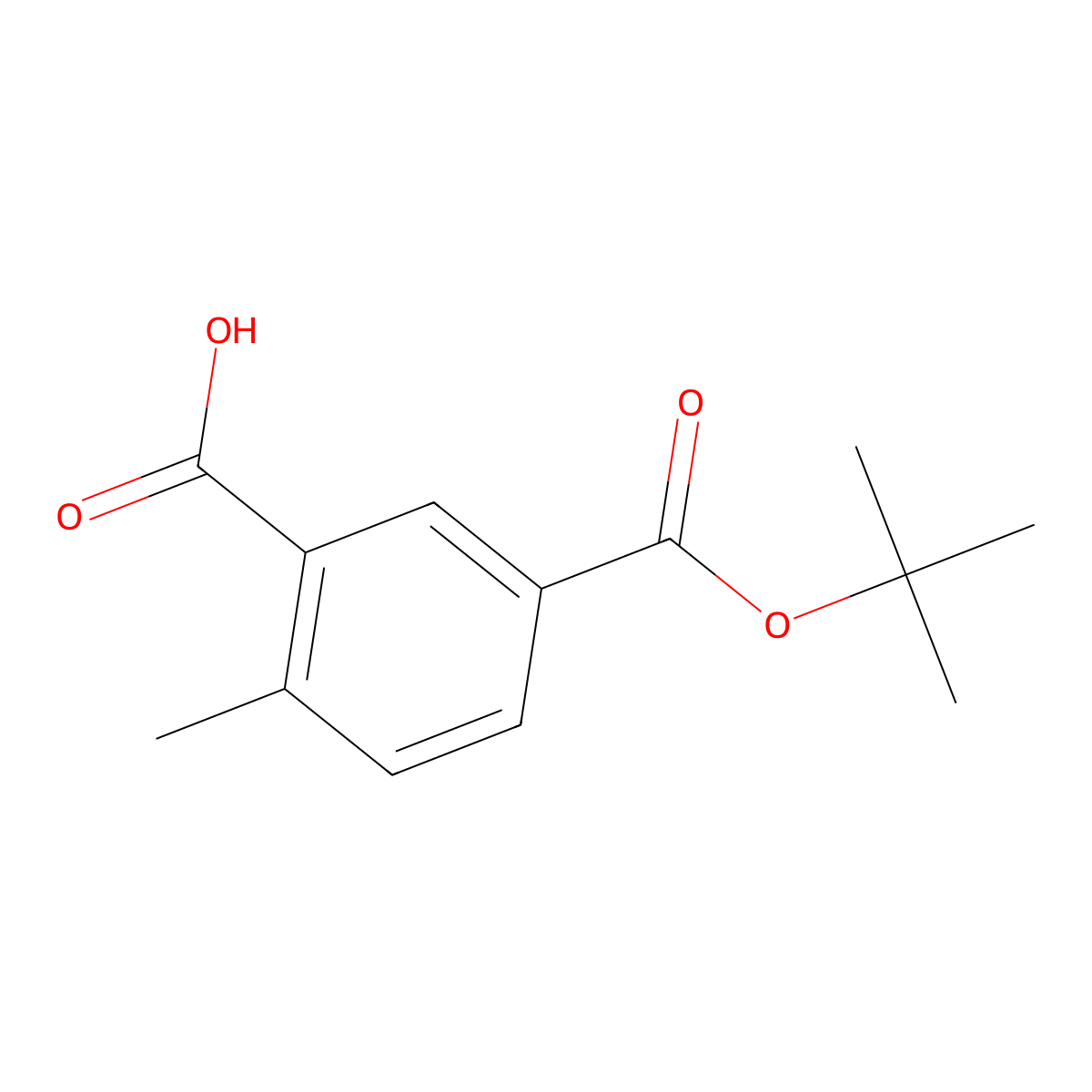5-[(Tert-butoxy)carbonyl]-2-methylbenzoic acid molecular structure, CAS 1012342-31-2