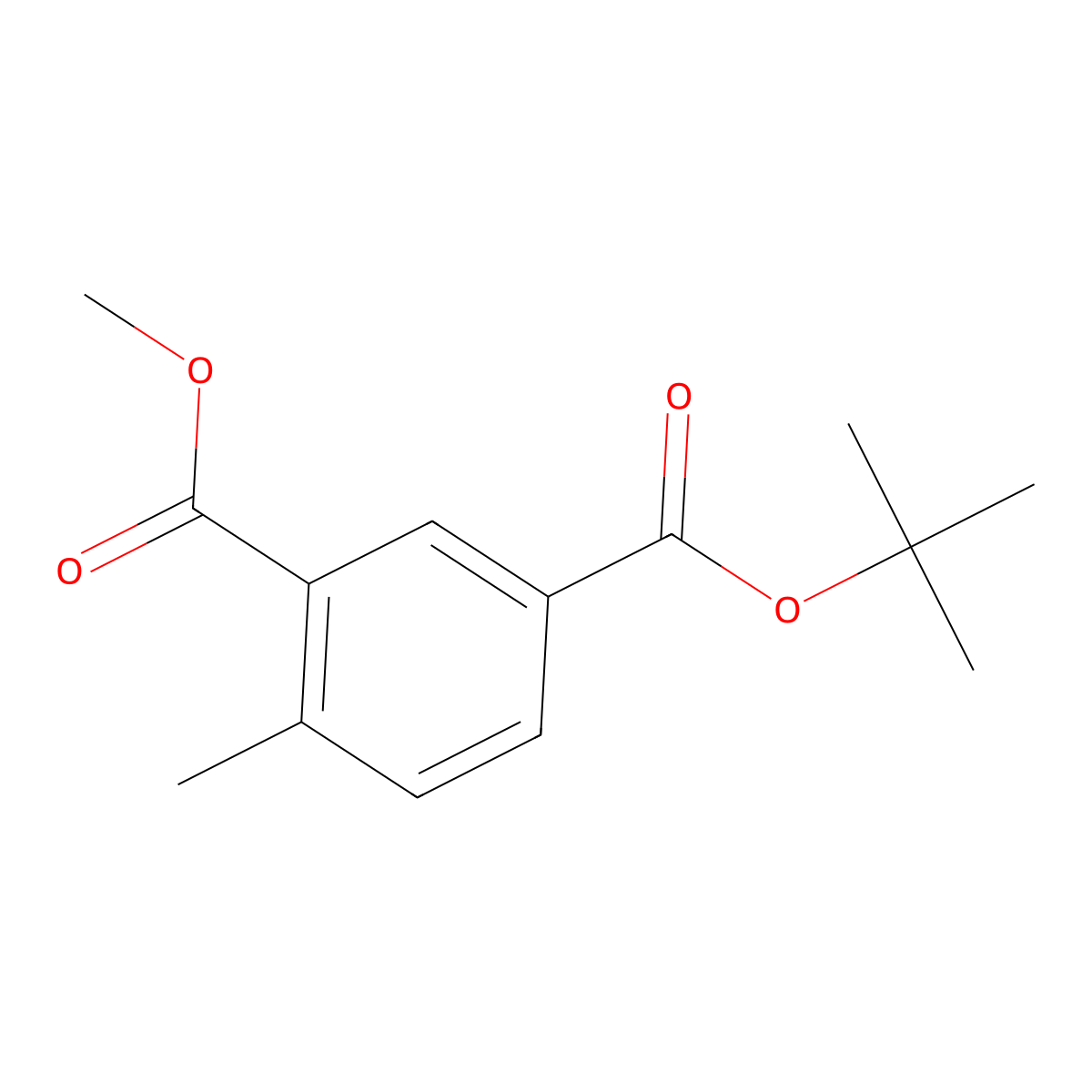 1-O-tert-butyl 3-O-methyl 4-methylbenzene-1,3-dicarboxylate molecular structure, CAS 1012342-32-3