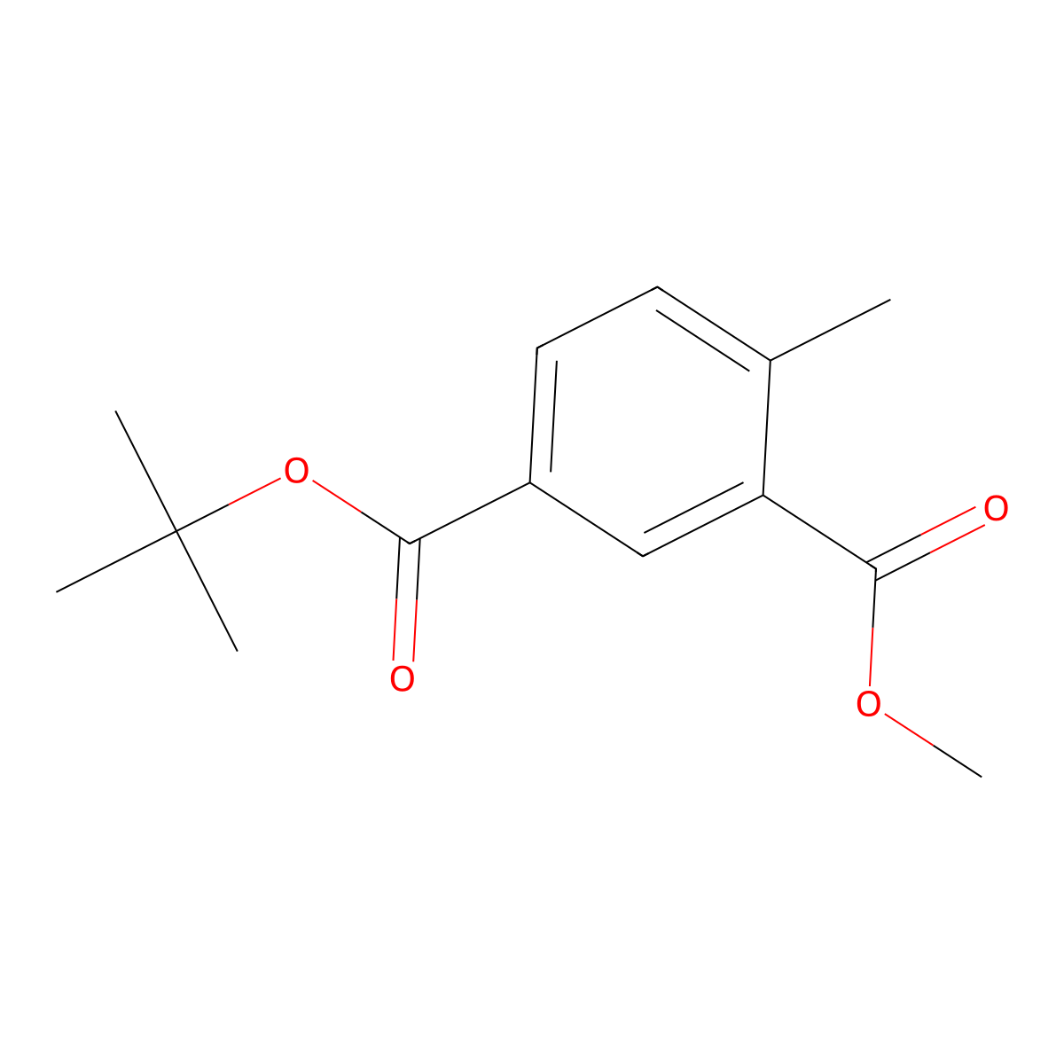 1-O-tert-butyl 3-O-methyl 4-methylbenzene-1,3-dicarboxylate molecular structure, CAS 1012342-32-3
