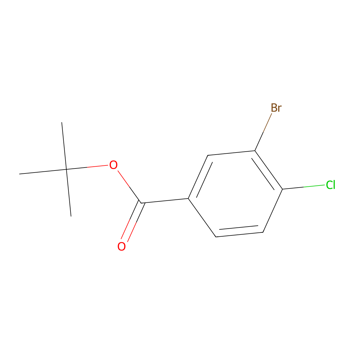 Tert-butyl 3-bromo-4-chlorobenzoate molecular structure, CAS 1012342-35-6