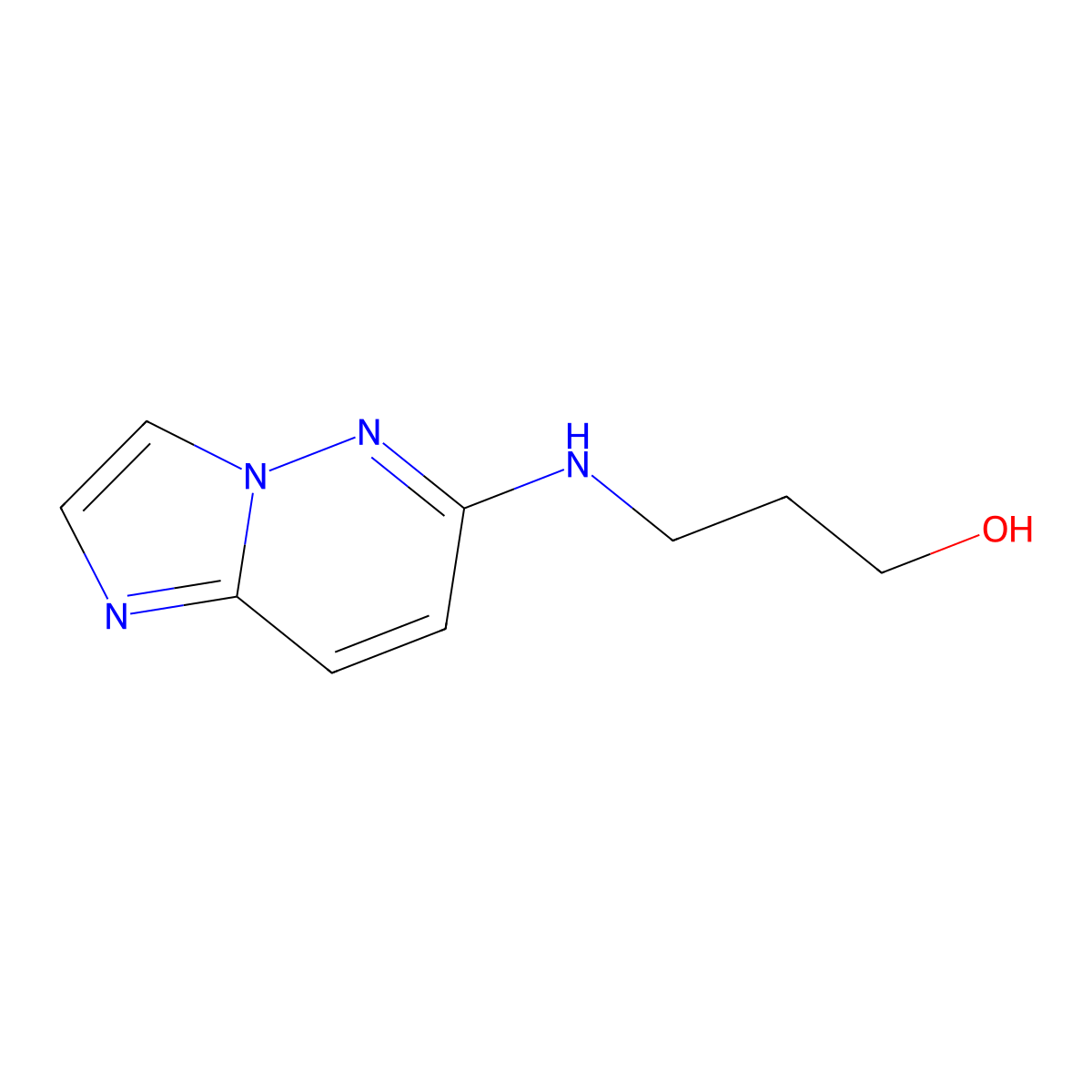 3-({Imidazo[1,2-b]pyridazin-6-yl}amino)propan-1-ol molecular structure, CAS 1012344-88-5