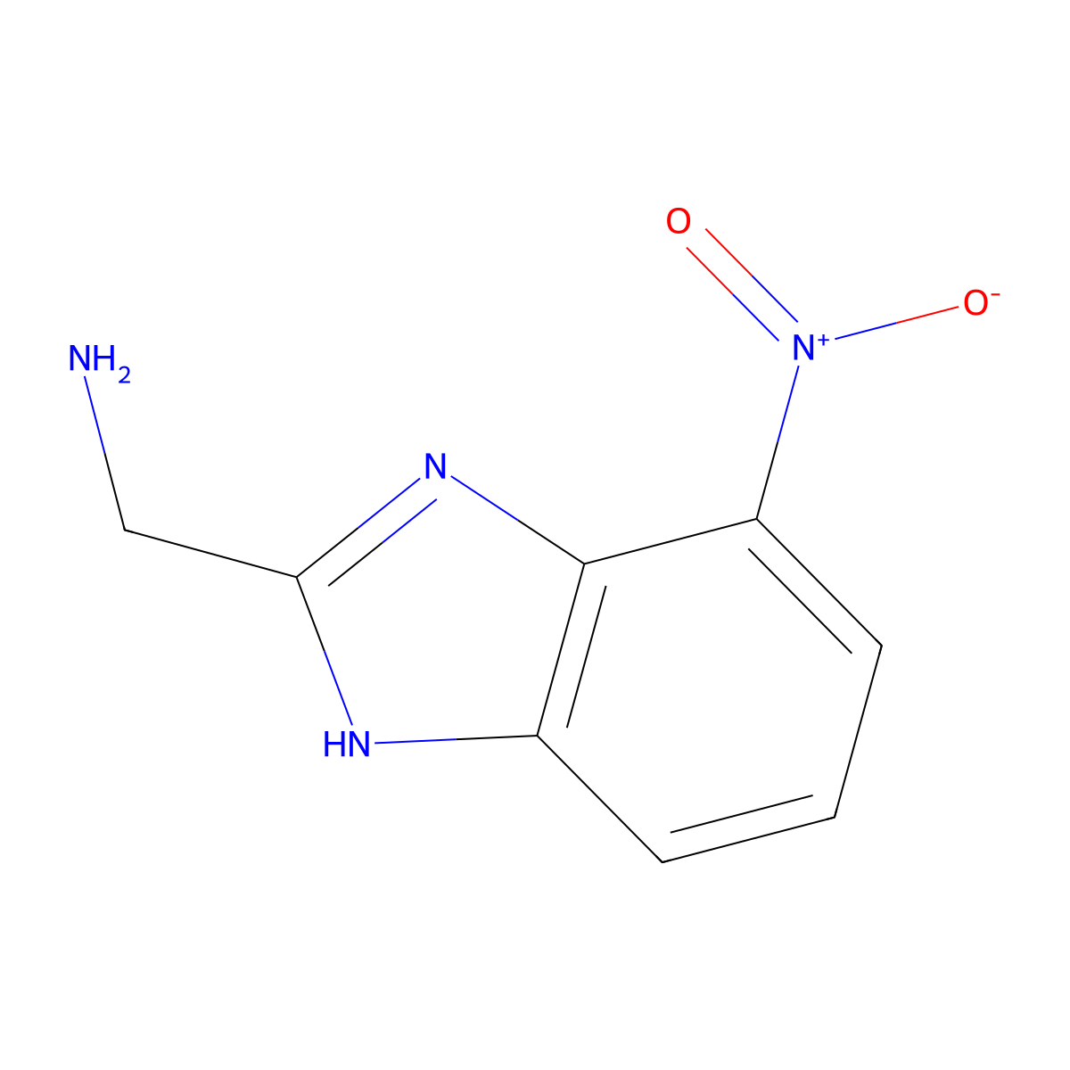 (4-nitro-1H-benzimidazol-2-yl)methanamine molecular structure, CAS 101236-96-8