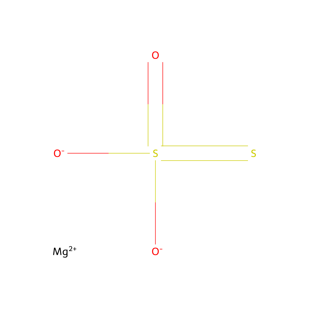 Magnesium thiosulfate molecular structure, CAS 10124-53-5