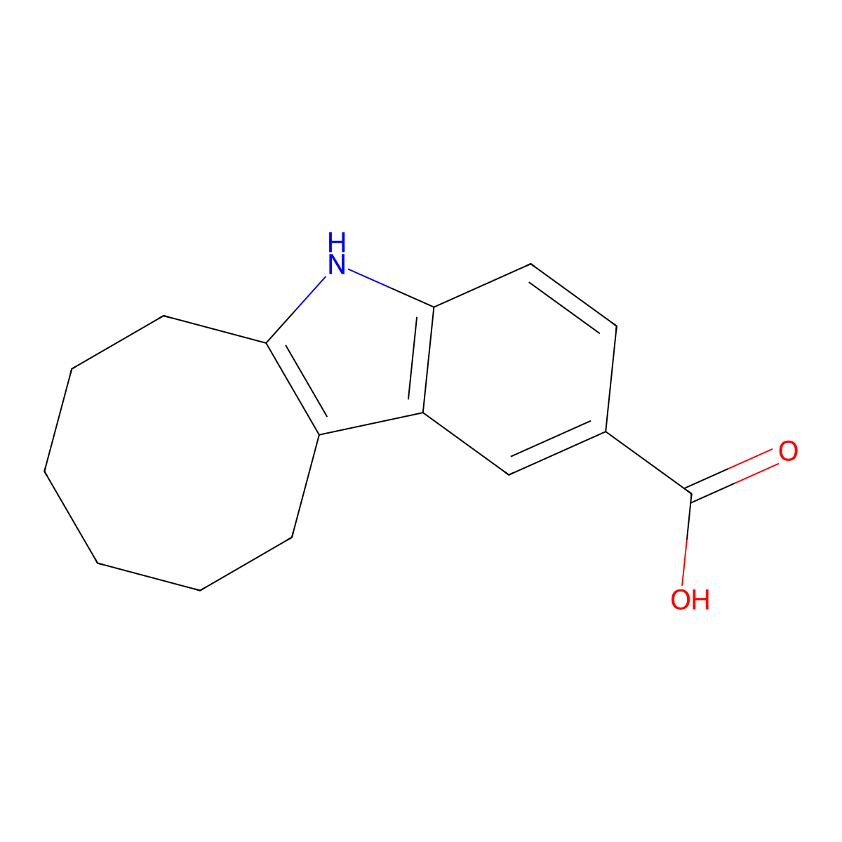 6,7,8,9,10,11-hexahydro-5H-cycloocta[b]indole-2-carboxylic acid molecular structure, CAS 101245-65-2