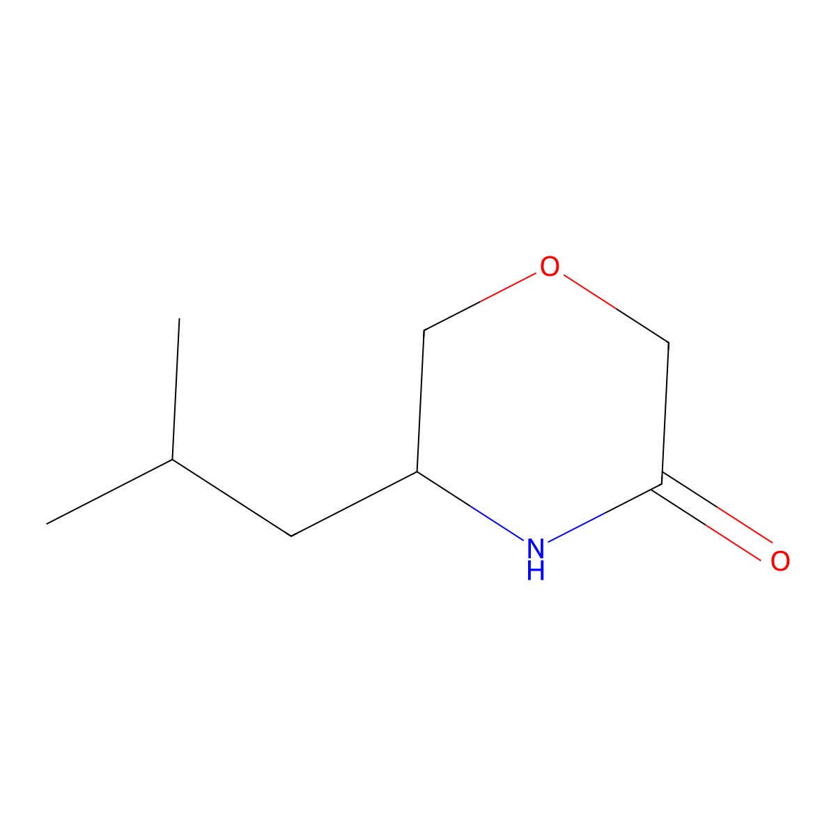 (5S)-5-(2-methylpropyl)morpholin-3-one molecular structure, CAS 101250-44-6
