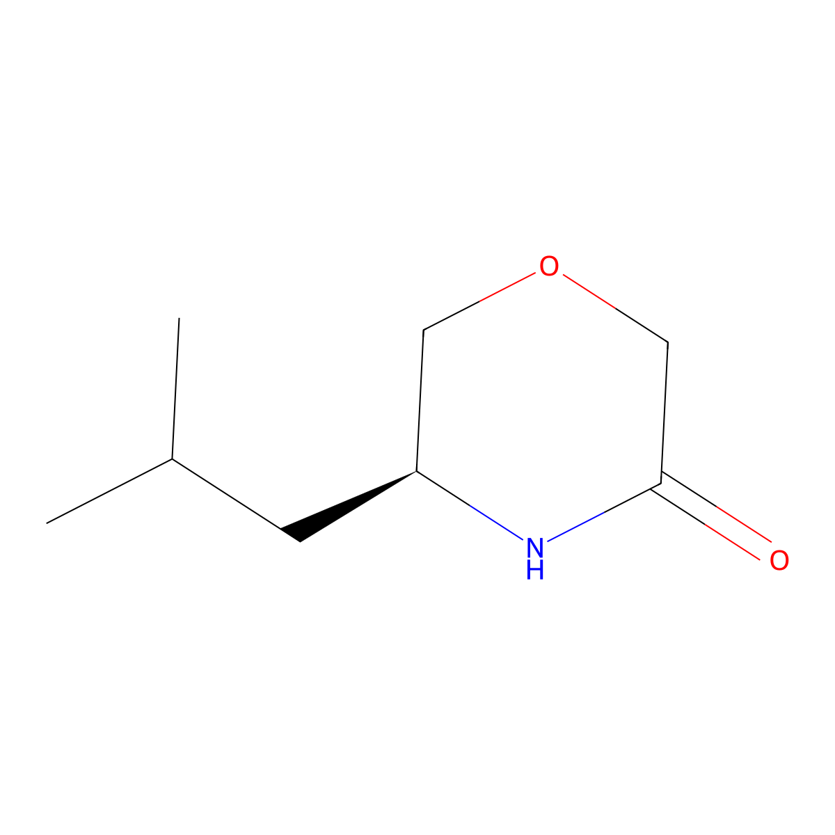 (5S)-5-(2-methylpropyl)morpholin-3-one molecular structure, CAS 101250-44-6