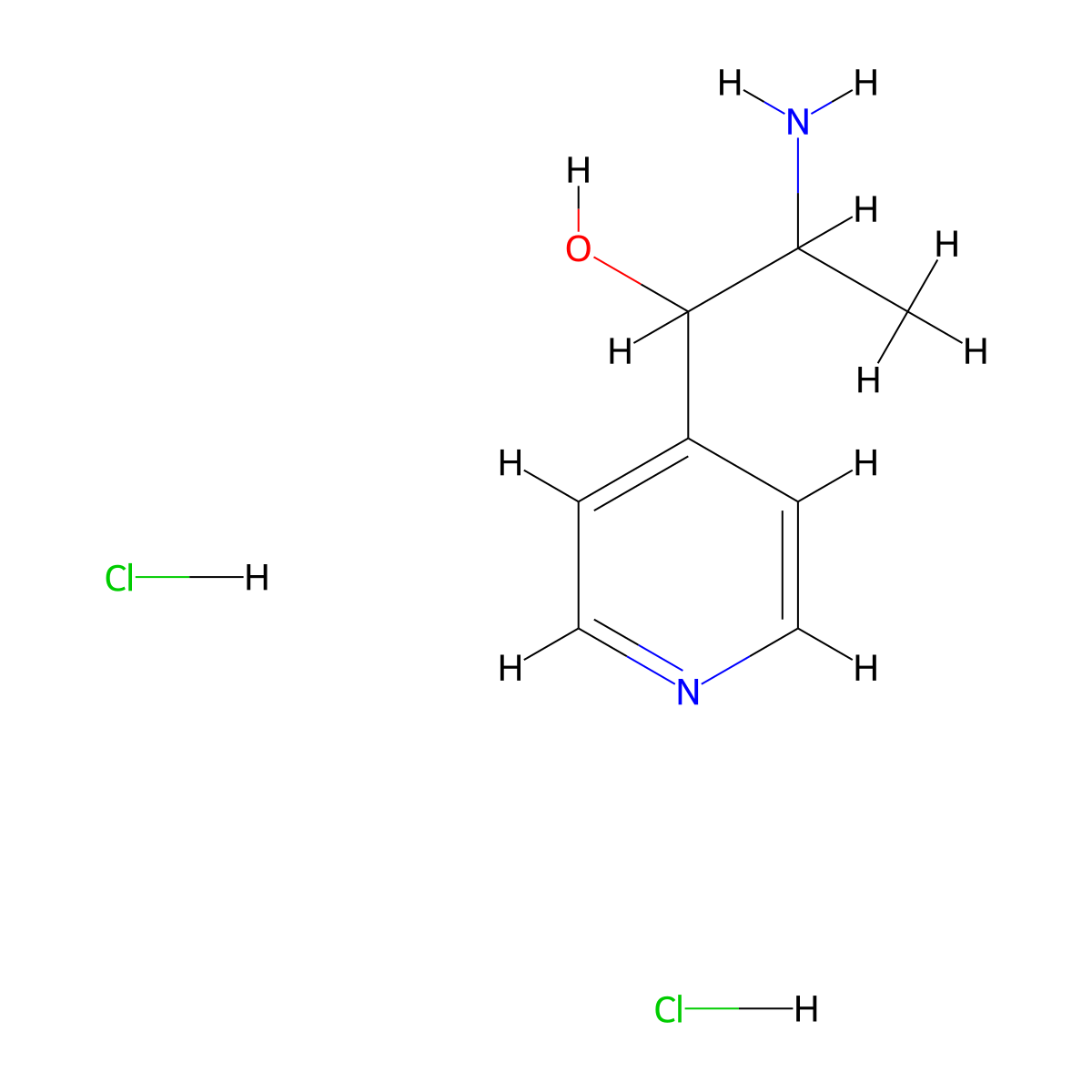 2-Amino-1-(pyridin-4-yl)propan-1-ol dihydrochloride molecular structure, CAS 101251-00-7