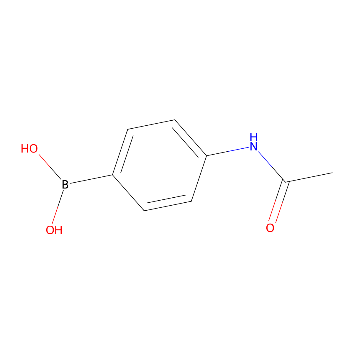 4-Acetamidophenylboronic acid molecular structure, CAS 101251-09-6