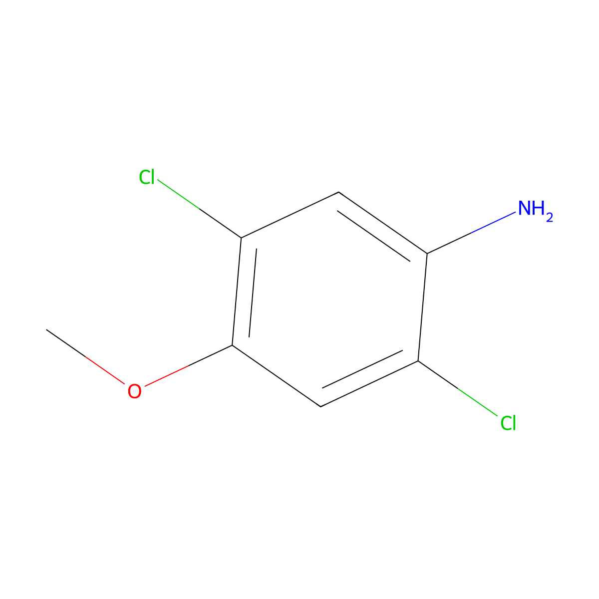 2,5-Dichloro-4-methoxyaniline molecular structure, CAS 101251-23-4
