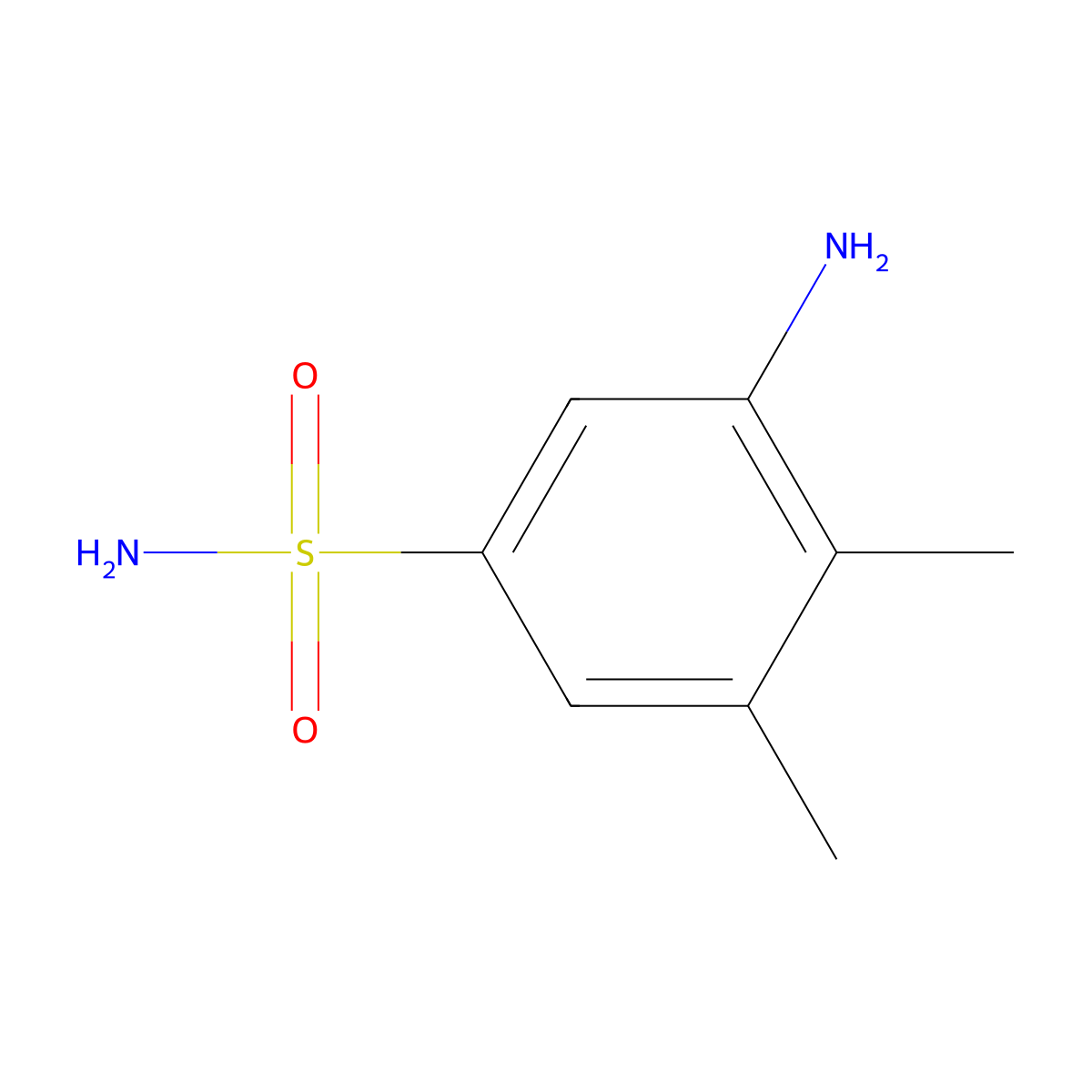 3-Amino-4,5-dimethylbenzene-1-sulfonamide molecular structure, CAS 101251-33-6
