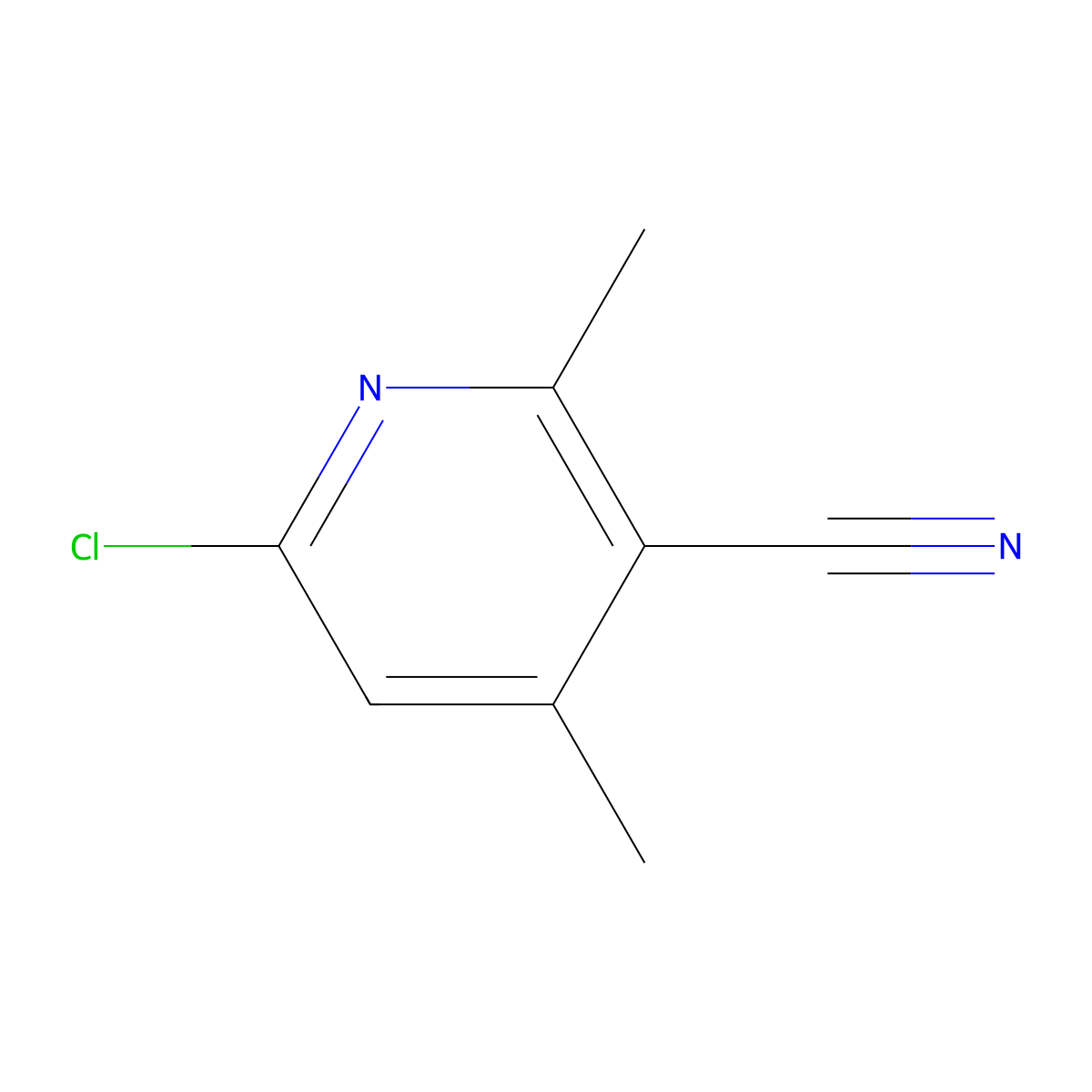 6-Chloro-2,4-dimethylpyridine-3-carbonitrile molecular structure, CAS 101251-72-3