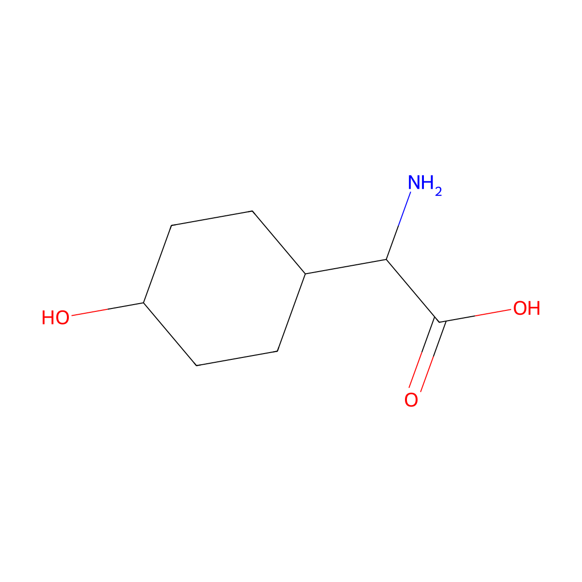 Amino(4-hydroxycyclohexyl)acetic acid molecular structure, CAS 101252-25-9