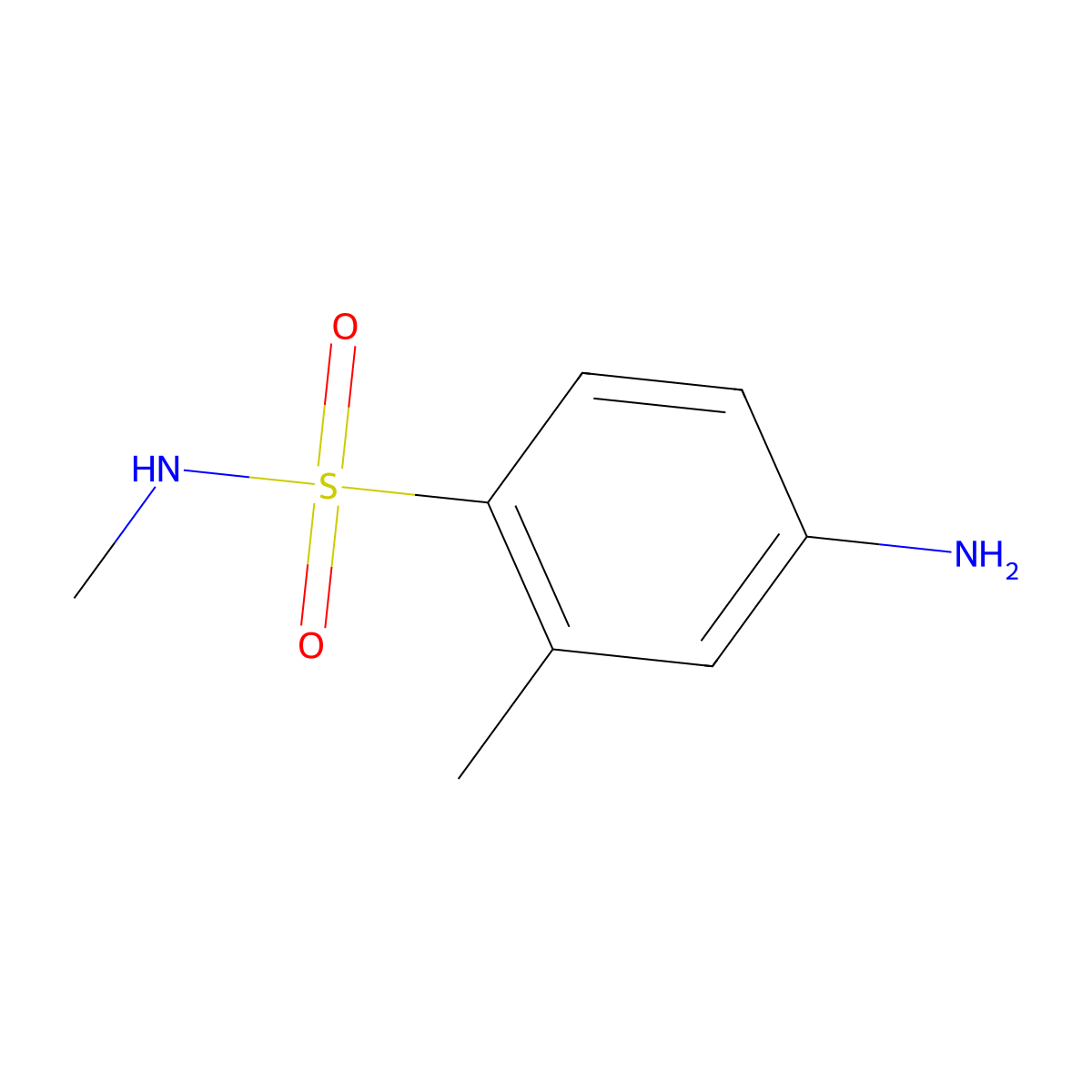 4-amino-N,2-dimethylbenzene-1-sulfonamide molecular structure, CAS 101252-52-2