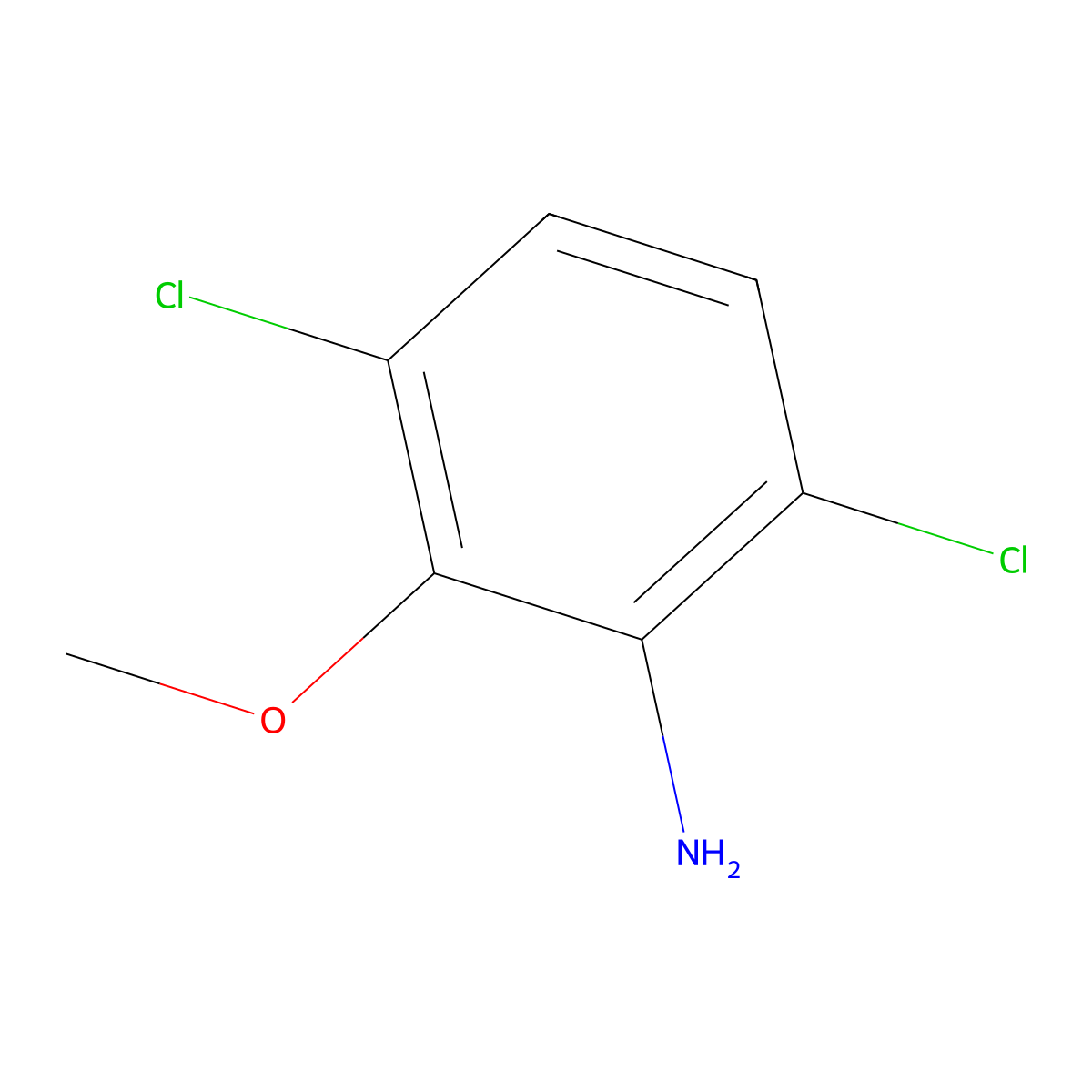 3,6-Dichloro-2-methoxyaniline molecular structure, CAS 101252-85-1