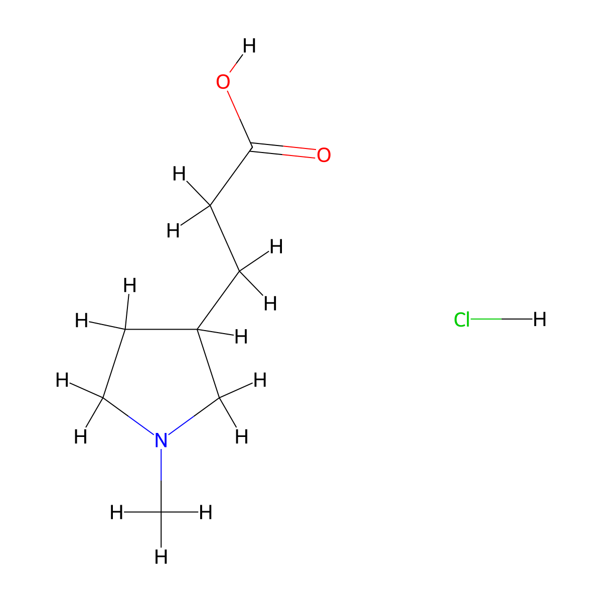 3-(1-Methylpyrrolidin-3-yl)propanoic acid hydrochloride molecular structure, CAS 101253-31-0