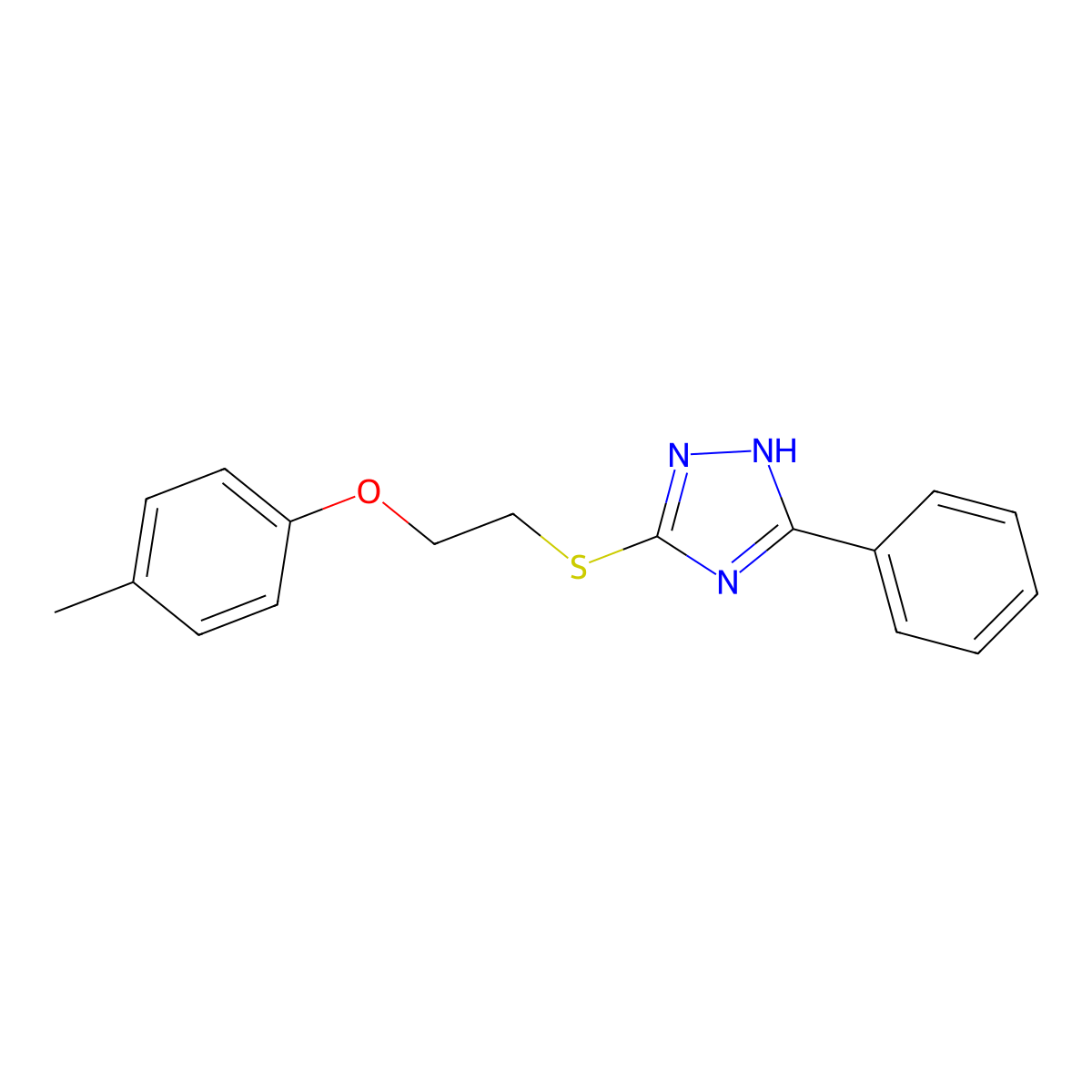 3-{[2-(4-methylphenoxy)ethyl]sulfanyl}-5-phenyl-4H-1,2,4-triazole molecular structure, CAS 1012531-41-7