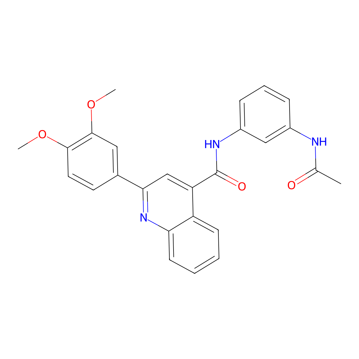 N-[3-(acetylamino)phenyl]-2-(3,4-dimethoxyphenyl)-4-quinolinecarboxamide molecular structure, CAS 1012551-64-2