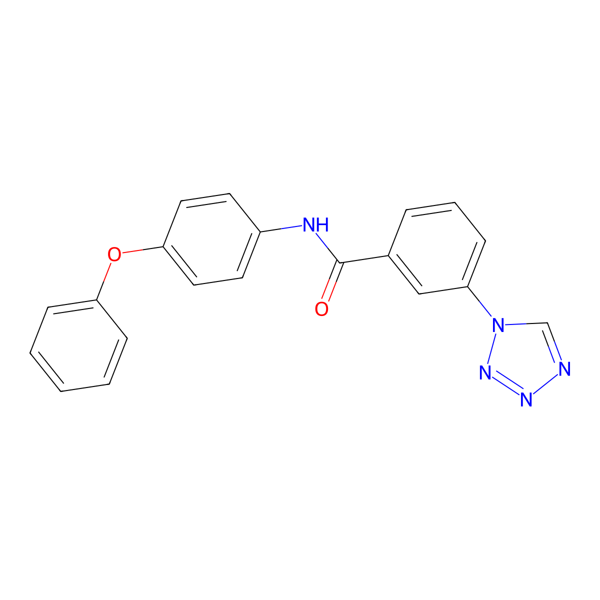 N-(4-phenoxyphenyl)-3-(1H-tetrazol-1-yl)benzamide molecular structure, CAS 1012552-24-7