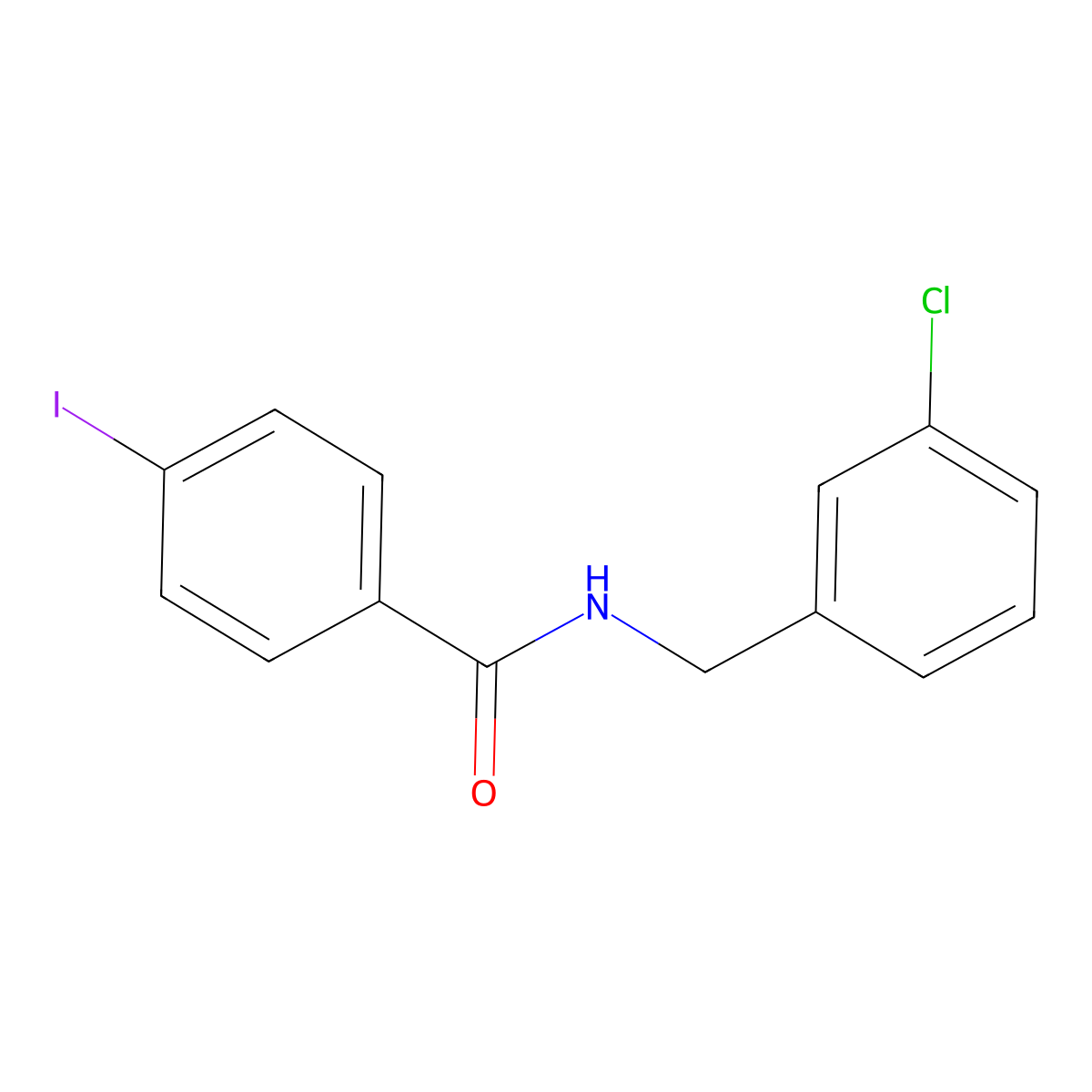 N-[(3-chlorophenyl)methyl]-4-iodobenzamide molecular structure, CAS 1012559-55-5