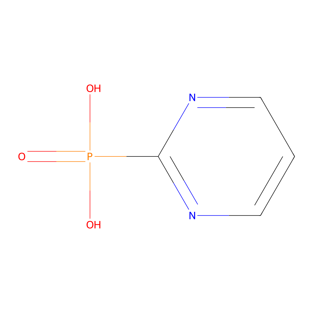 P-2-Pyrimidinylphosphonic acid molecular structure, CAS 101257-34-5