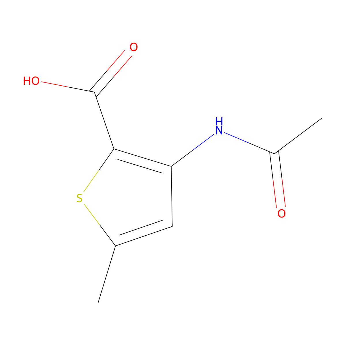 3-Acetamido-5-methylthiophene-2-carboxylic acid molecular structure, CAS 101257-47-0