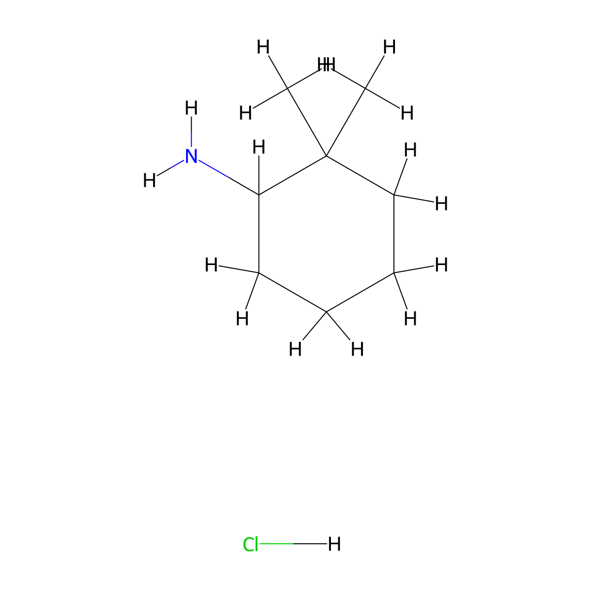2,2-Dimethylcyclohexan-1-amine hydrochloride molecular structure, CAS 101257-66-3