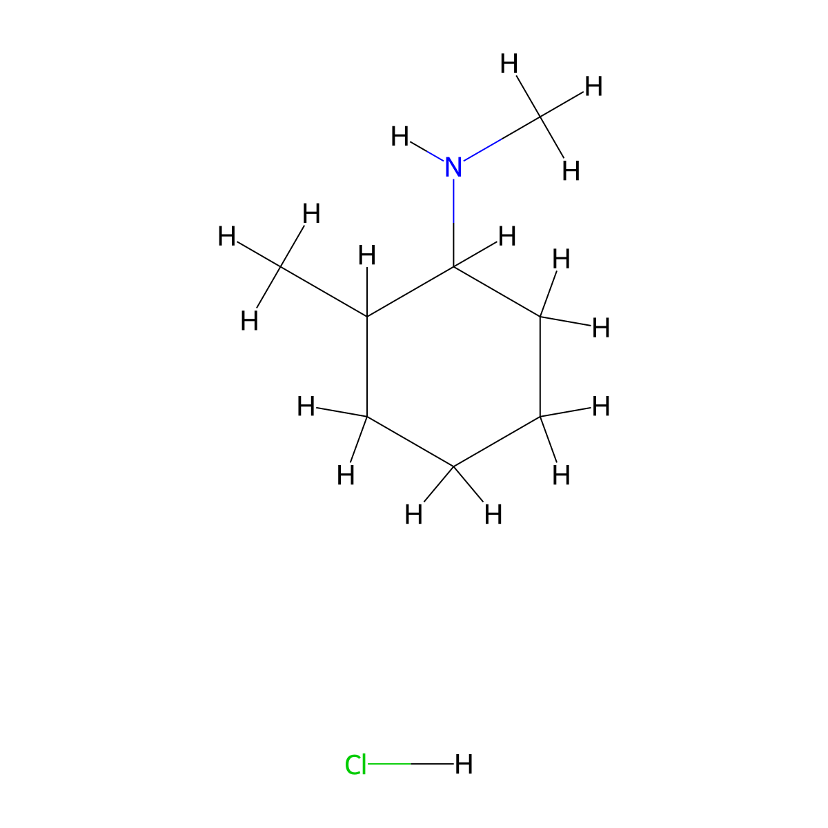 N,2-dimethylcyclohexan-1-amine hydrochloride molecular structure, CAS 101257-67-4