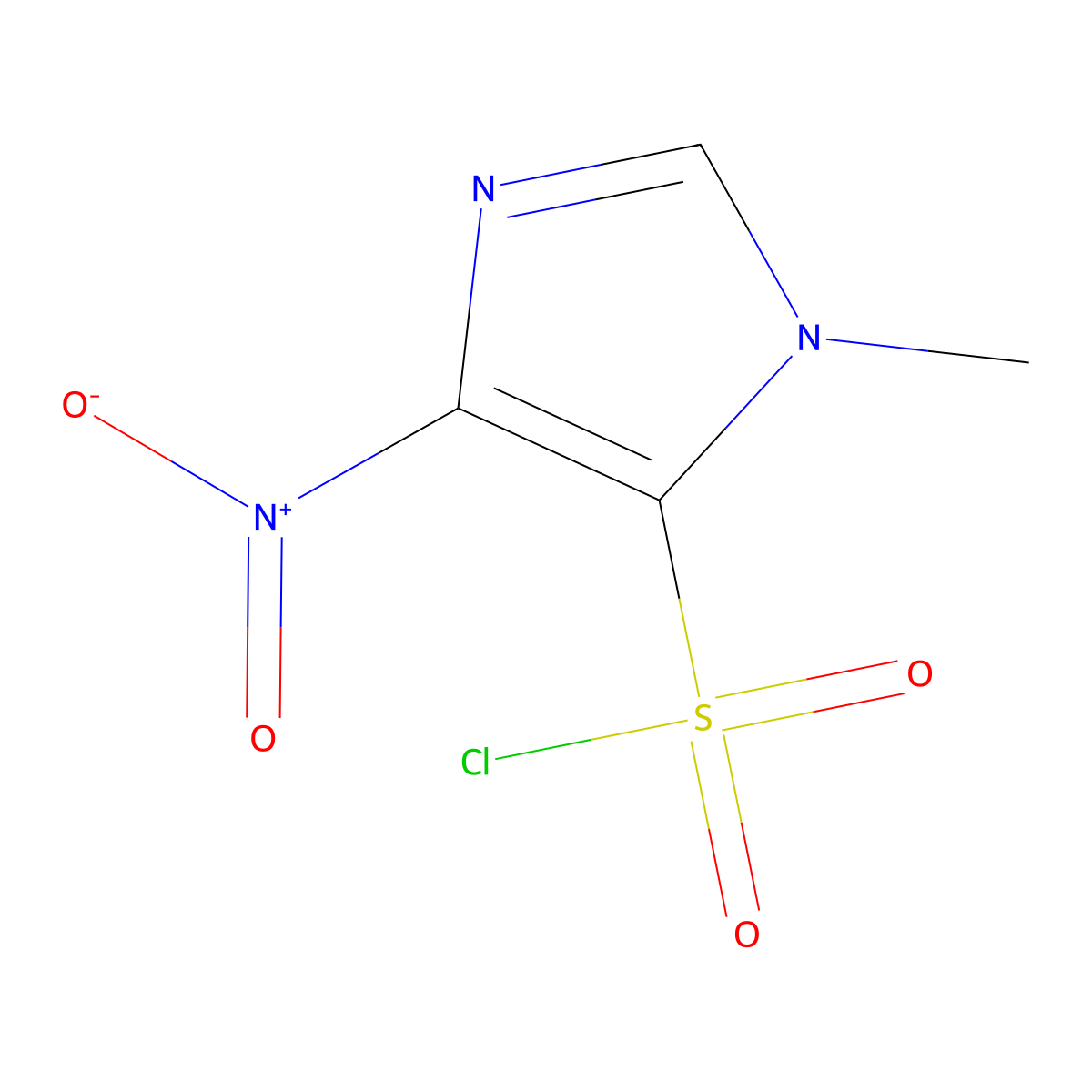 1-methyl-4-nitro-1H-imidazole-5-sulfonyl chloride molecular structure, CAS 101257-84-5