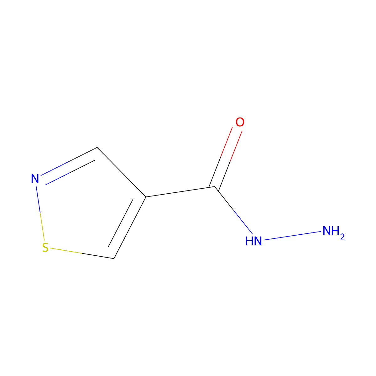 1,2-Thiazole-4-carbohydrazide molecular structure, CAS 101258-25-7