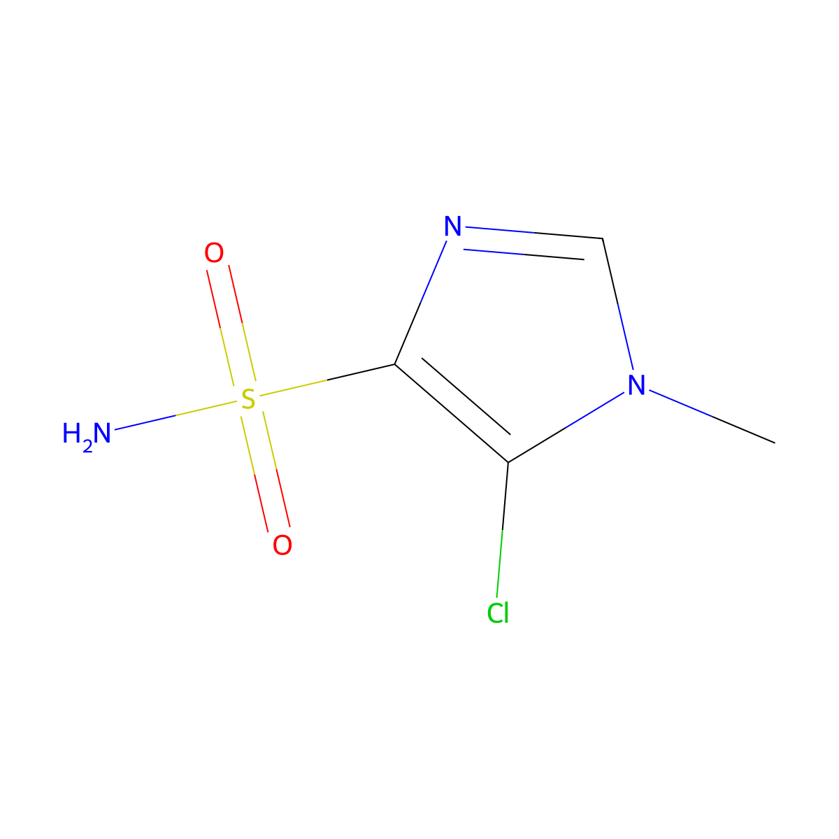 5-chloro-1-methyl-1H-imidazole-4-sulfonamide molecular structure, CAS 101258-32-6