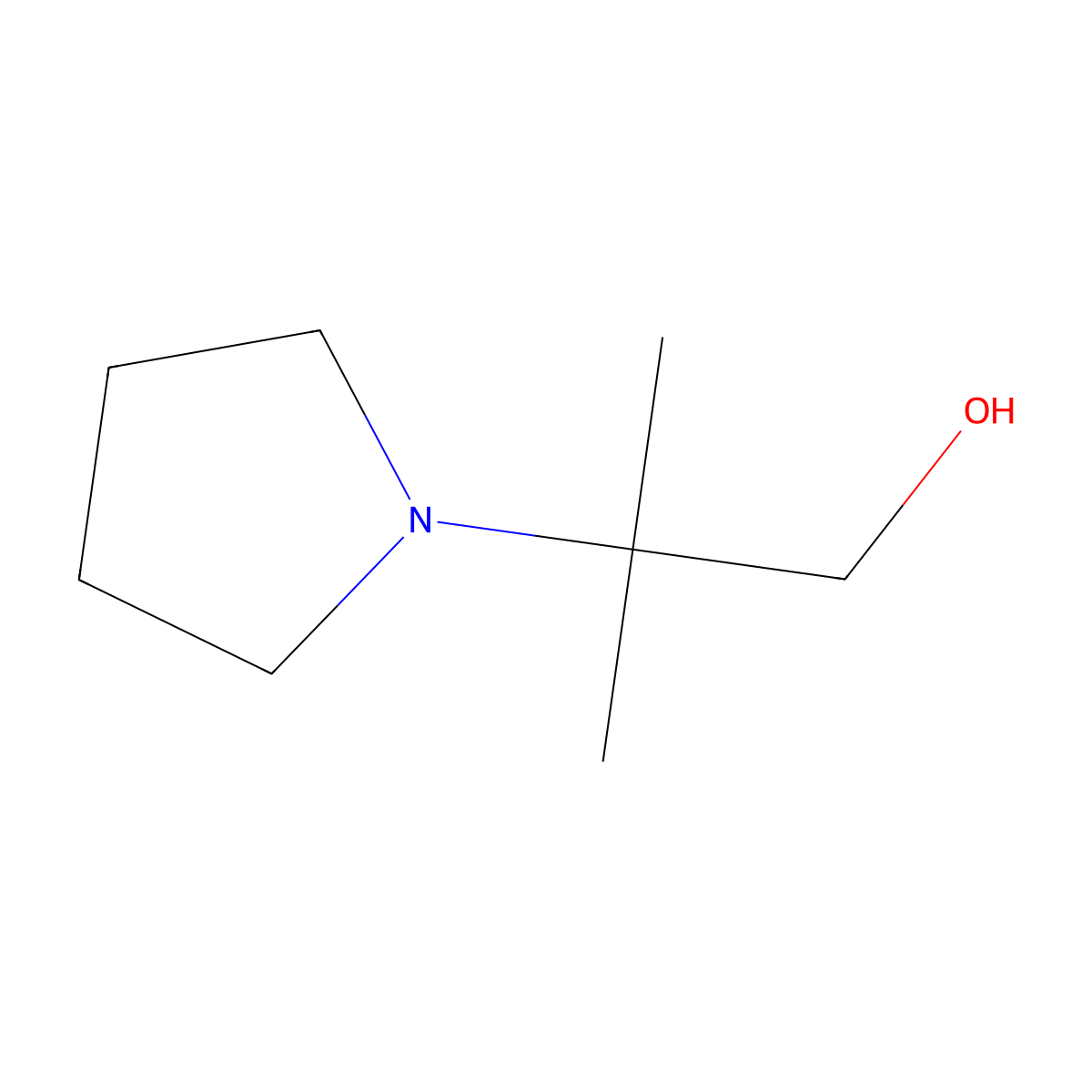 2-Methyl-2-(pyrrolidin-1-yl)propan-1-ol molecular structure, CAS 101258-96-2