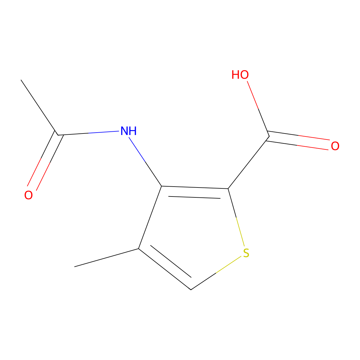 3-Acetamido-4-methylthiophene-2-carboxylic acid molecular structure, CAS 101259-09-0