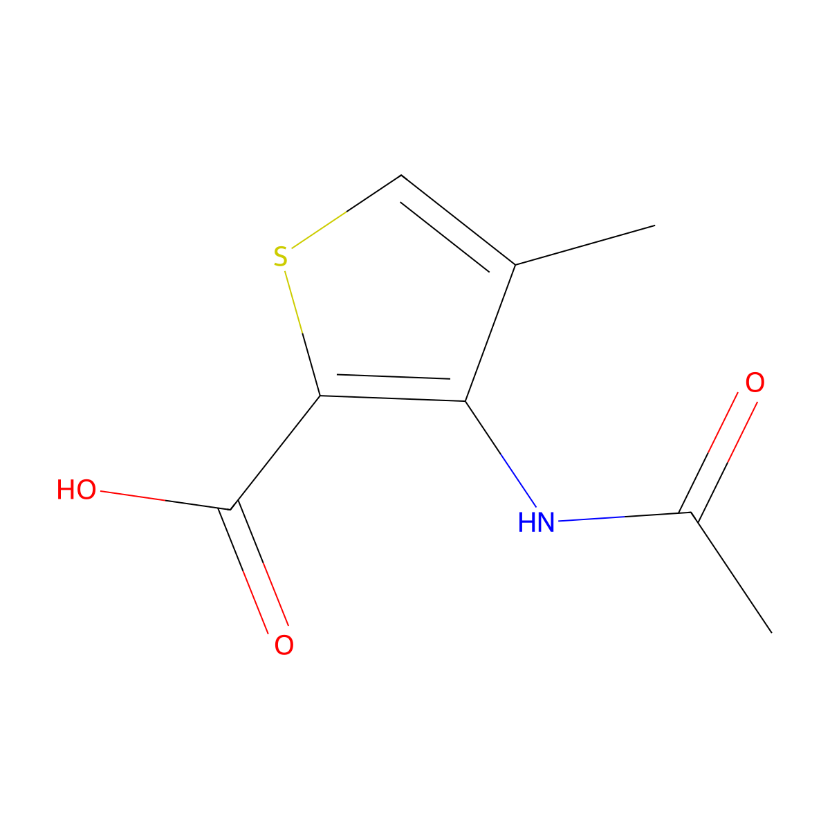 3-Acetamido-4-methylthiophene-2-carboxylic acid molecular structure, CAS 101259-09-0