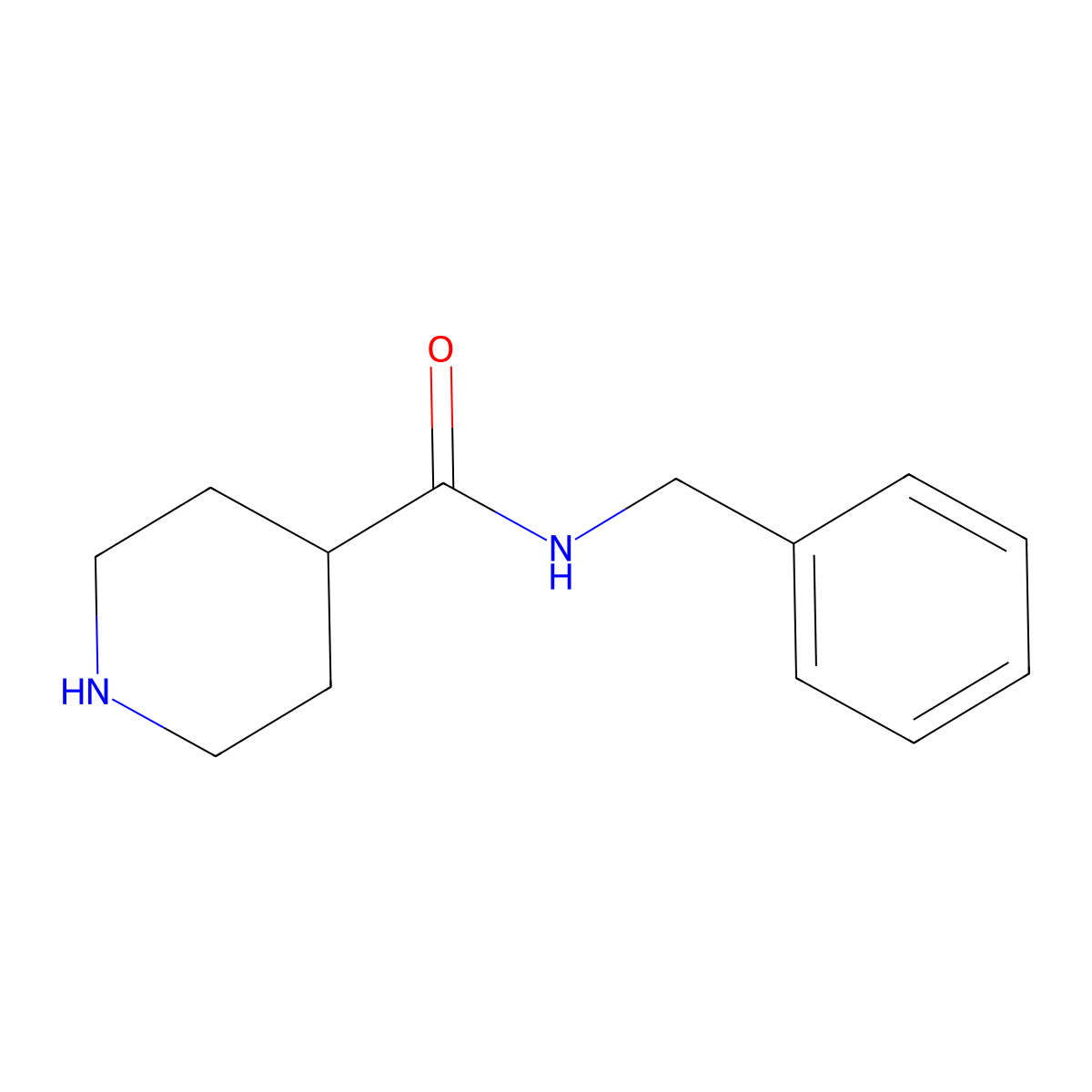 N-benzylpiperidine-4-carboxamide molecular structure, CAS 101264-48-6